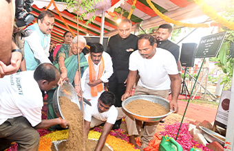 Image of The Governor inaugurated the program by planting a Triveni (peepal, banyan, neem) sapling in the Cantt campus under the massive tree plantation campaign “Ek Ped Maa Ke Naam 2.0” run by the state government in Barabanki district.