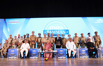 Image of The Governor, in Greater Noida, participated as the chief guest in the Times Samman-2025 program organized at GL Bajaj Educational Institutions and honored the brave officers and personnel of Gautam Buddha Nagar Police